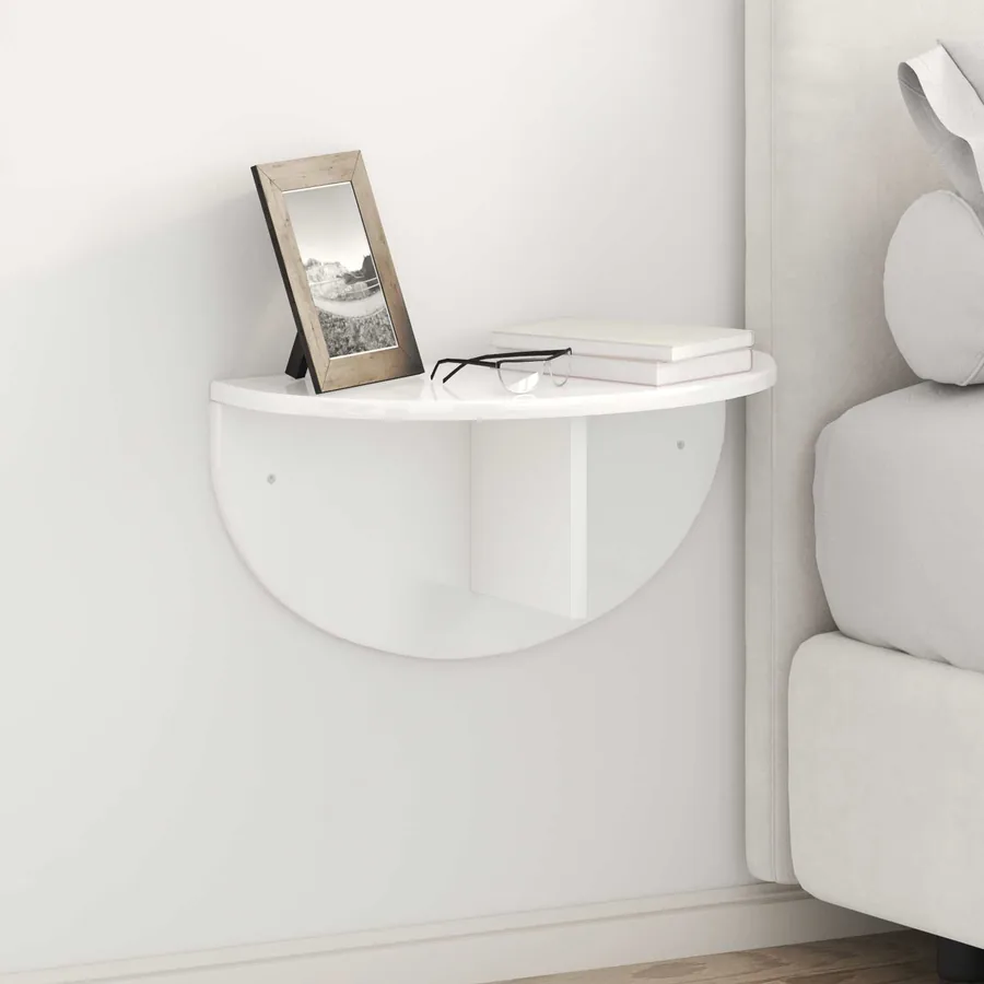 Étagère Murale 2 pcs Blanc brillant 48 x 24 x 24 cm