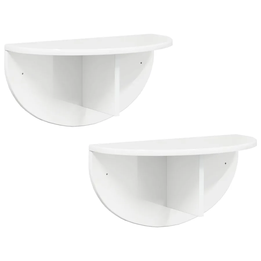 Étagère Murale 2 pcs Blanc brillant 48 x 24 x 24 cm - 2