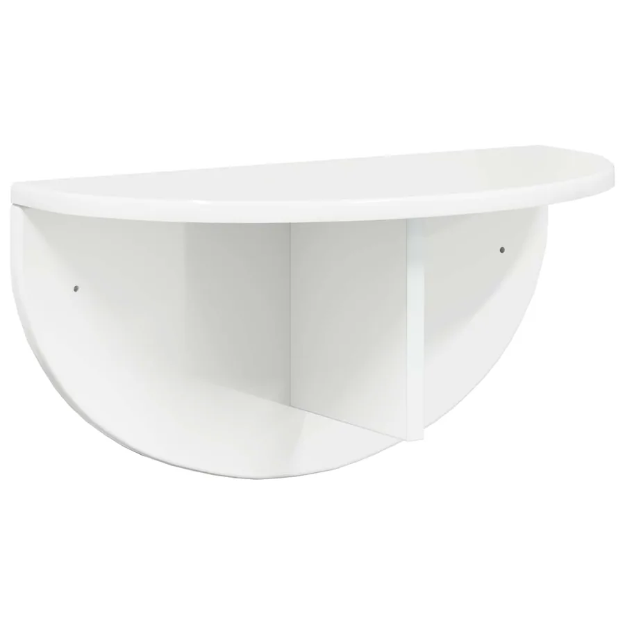Étagère Murale 2 pcs Blanc brillant 48 x 24 x 24 cm - 5
