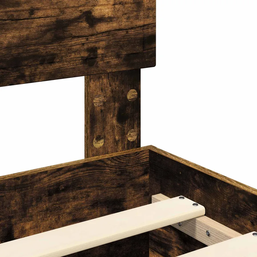 Cadre de lit Chêne fumé 135 x 190 cm Bois d'ingénierie - 11