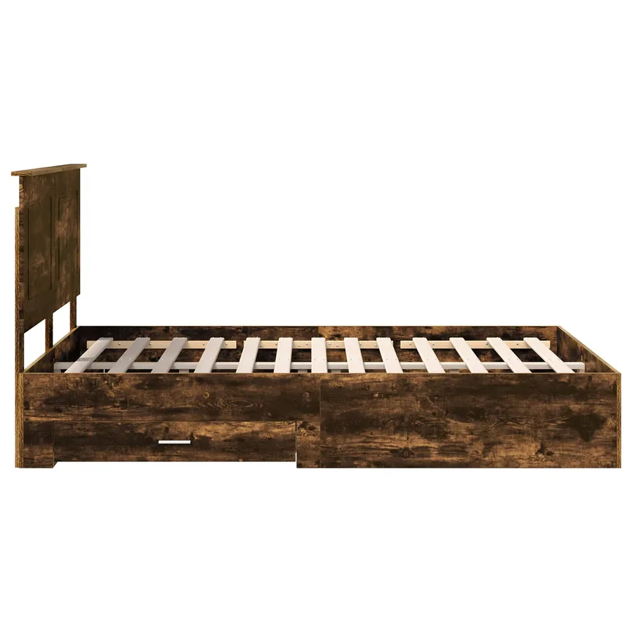 Cadre de lit Chêne fumé 140 x 190 cm Bois d'ingénierie - 9