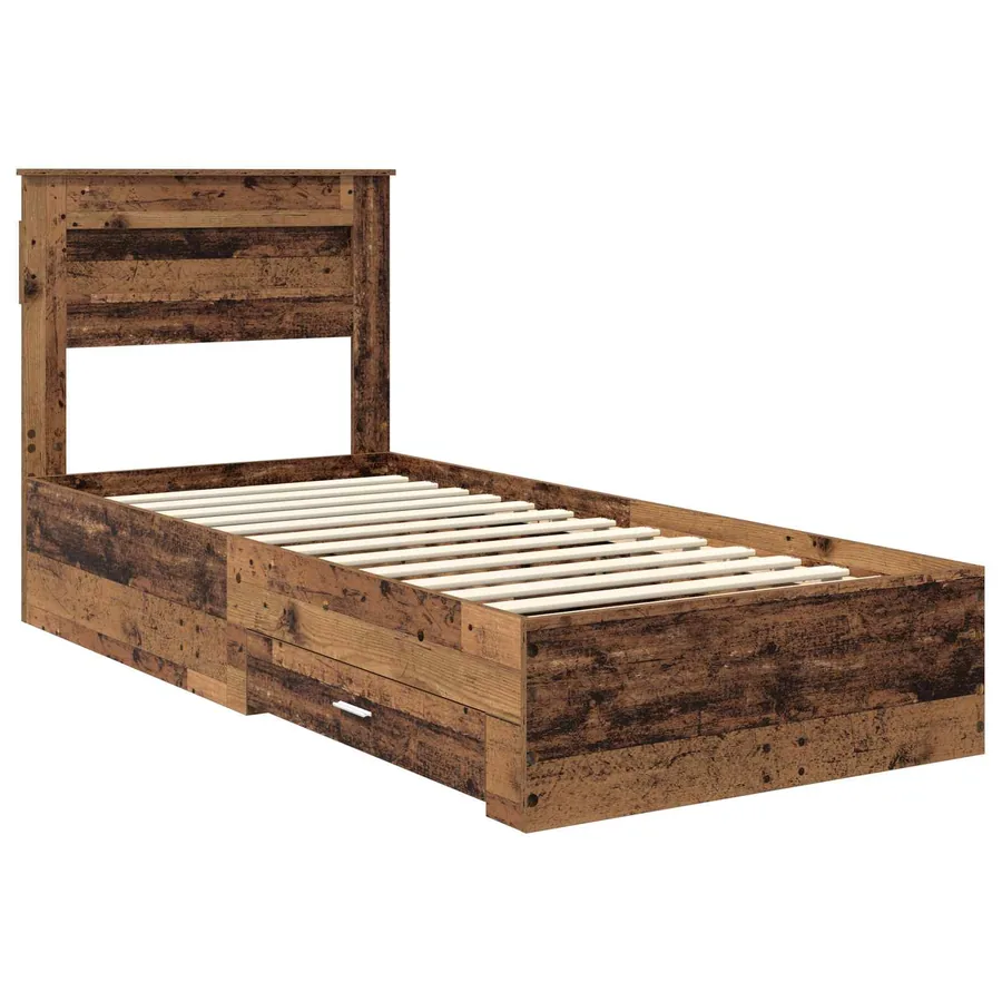 Cadre de lit Bois ancien 90 x 190 cm Bois d'ingénierie - 4