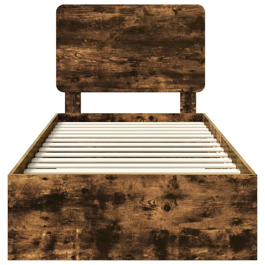 Cadre de lit Chêne fumé 90 x 190 cm Bois d'ingénierie - 7