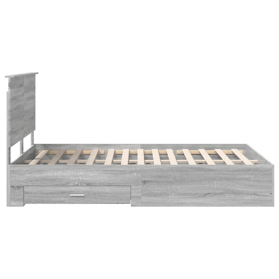Cadre de lit Gris Sonoma 140 x 190 cm Bois d'ingénierie - 9