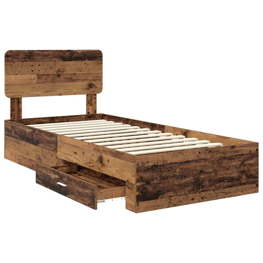 Cadre de lit Bois ancien 90 x 190 cm Bois d'ingénierie - 5