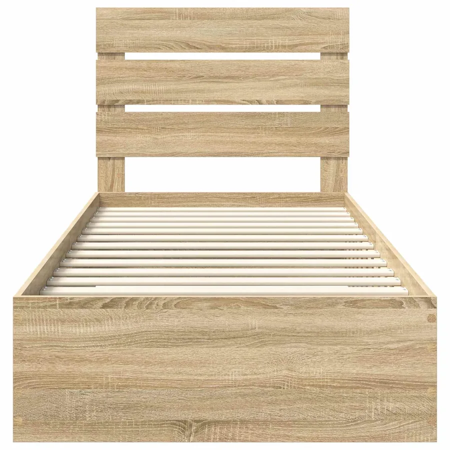 Cadre de lit Chêne Sonoma 90 x 190 cm Bois d'ingénierie - 7