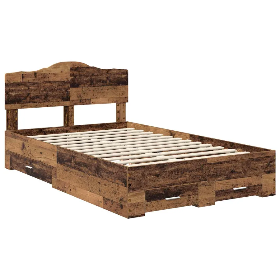 Cadre de lit Bois ancien 120 x 190 cm Bois d'ingénierie - 4