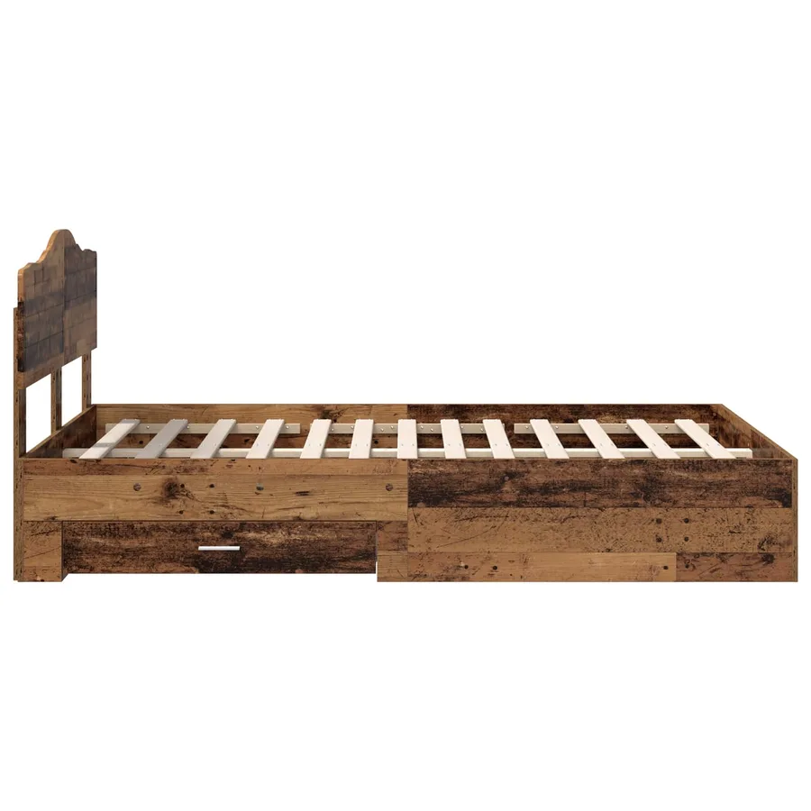 Cadre de lit Bois ancien 120 x 190 cm Bois d'ingénierie - 9
