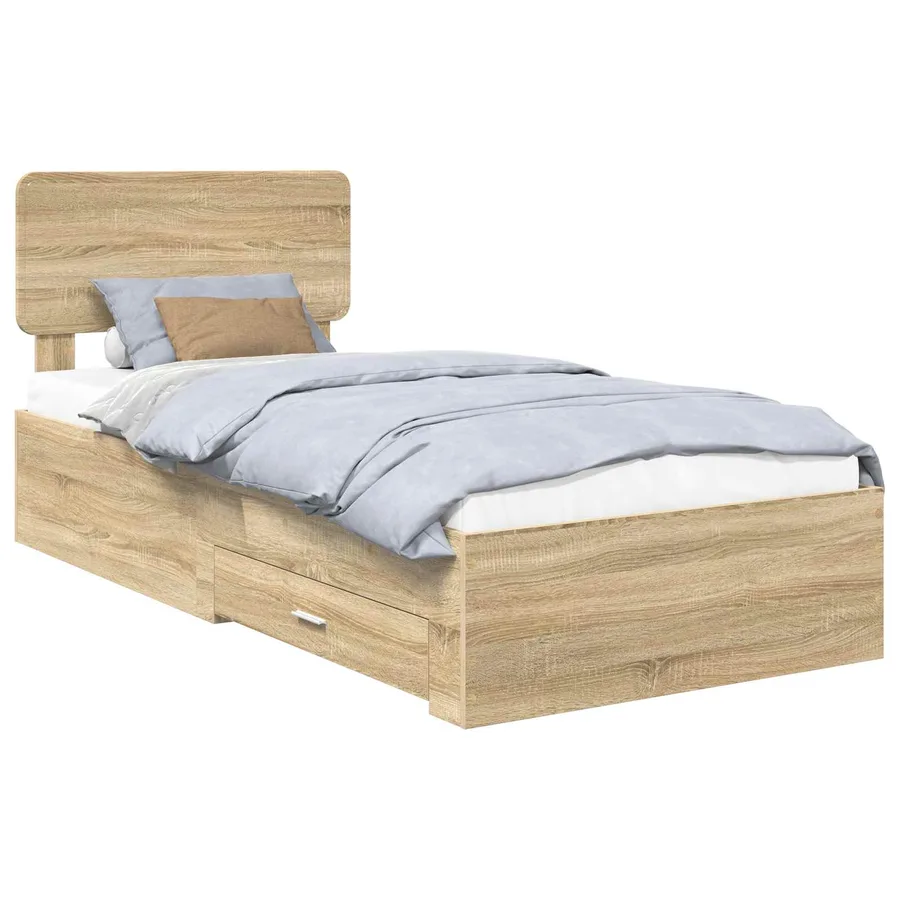 Cadre de lit Chêne Sonoma 90 x 190 cm Bois d'ingénierie - 2