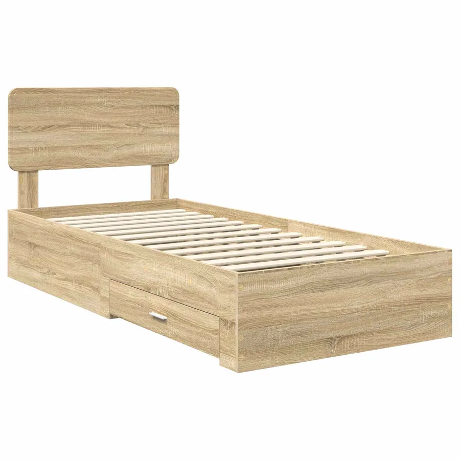 Cadre de lit Chêne Sonoma 90 x 190 cm Bois d'ingénierie - 4