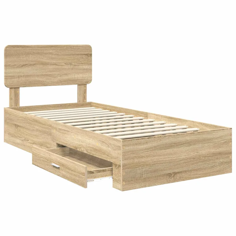 Cadre de lit Chêne Sonoma 90 x 190 cm Bois d'ingénierie - 5