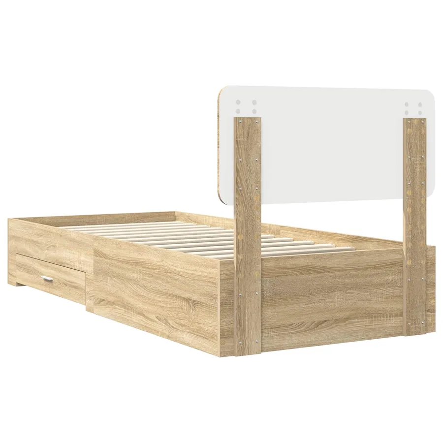 Cadre de lit Chêne Sonoma 90 x 190 cm Bois d'ingénierie - 9