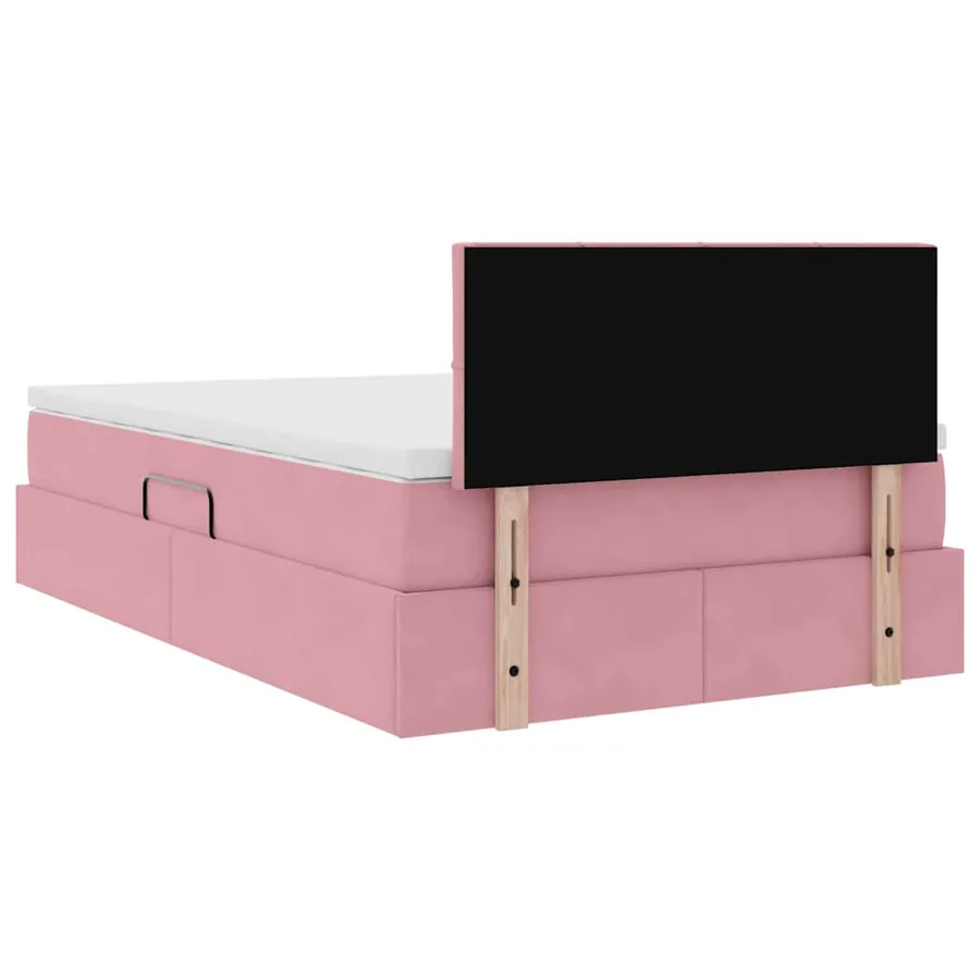 Lit de Rangement avec matelas Rose 120 x 200 cm Velours - 11