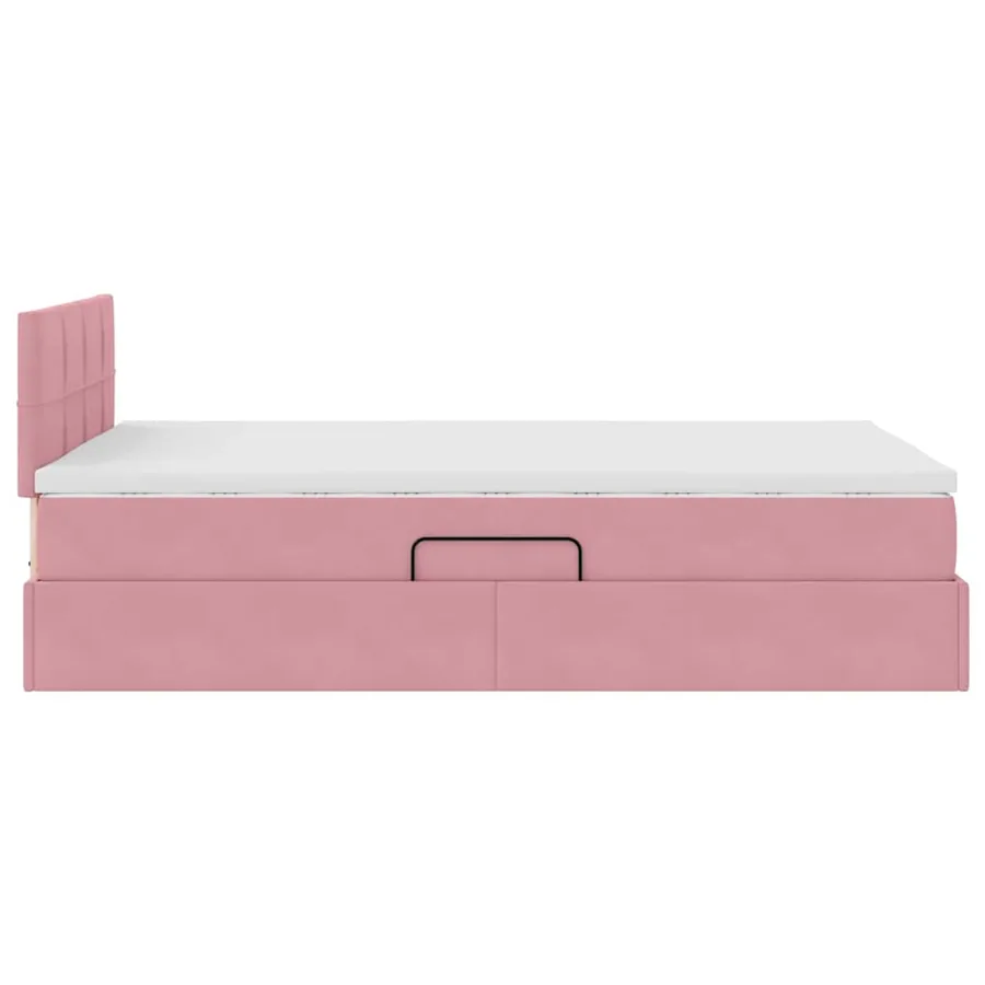 Lit de Rangement avec matelas Rose 120 x 200 cm Velours - 8