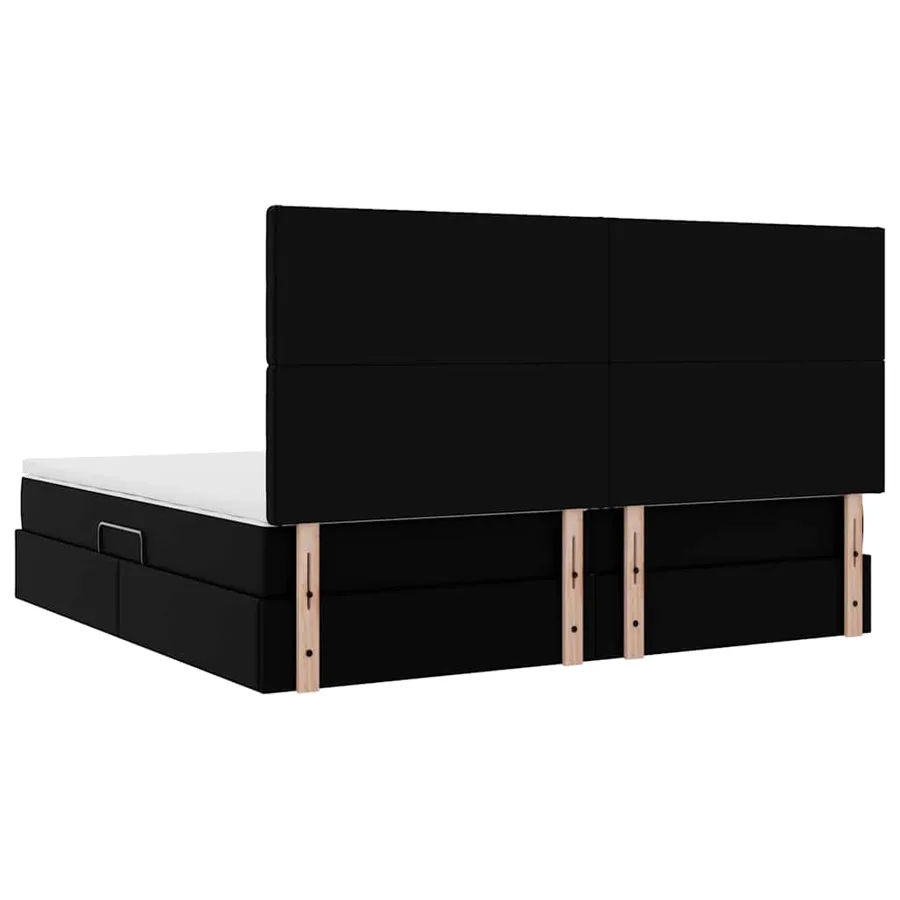 Lit de Rangement Noir 200 x 200 cm Cuir synthétique - 11