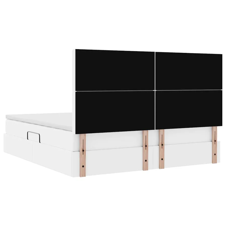 Lit de Rangement Blanc pur 160 x 200 cm Cuir synthétique - 11