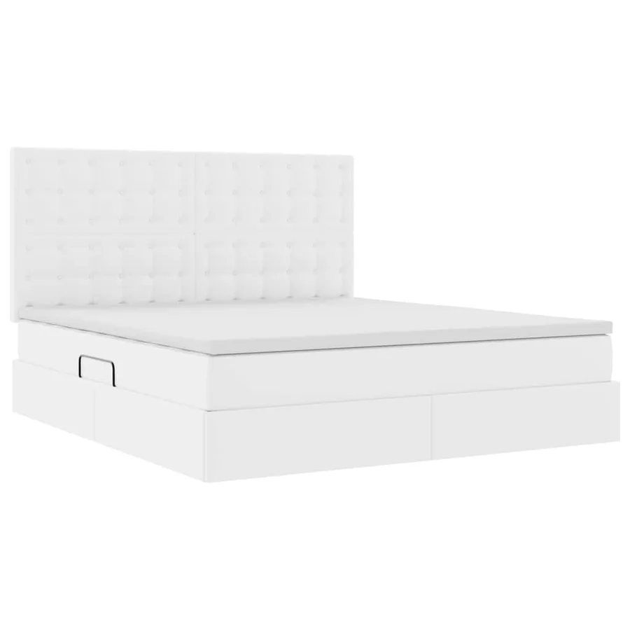 Lit de Rangement Blanc pur 160 x 200 cm Cuir synthétique - 5