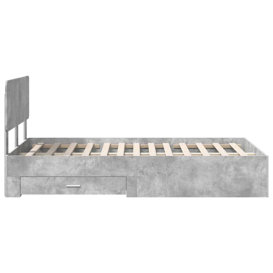 Cadre de lit Gris béton 120 x 190 cm Bois d'ingénierie - 9