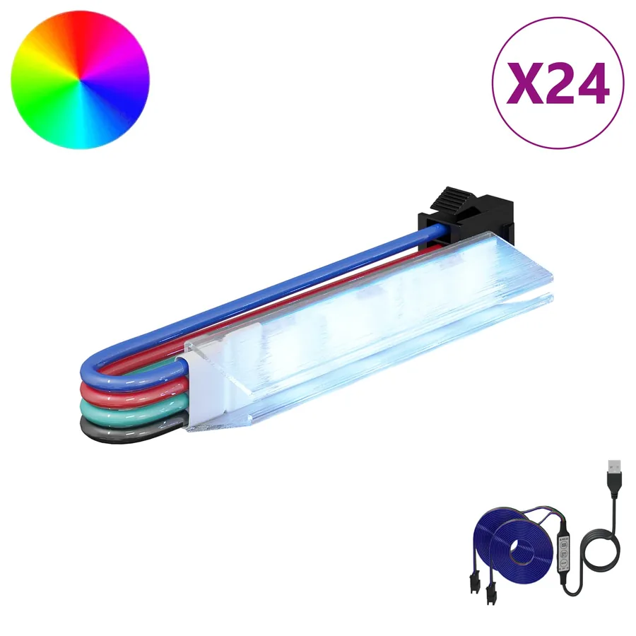 Bande LED 12 pcs Noir et Multicolore 1745 mm - 2