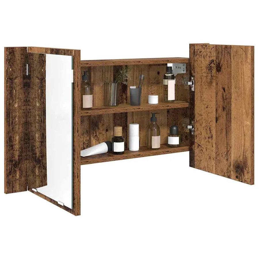 Armoire Miroir de Salle de Bain Bois Ancien 80 x 12 x 45 cm - 3