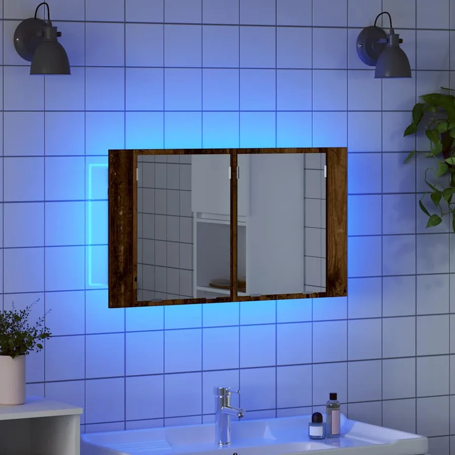 Armoire Miroir de Salle de Bain Bois Ancien 80 x 12 x 45 cm - 5