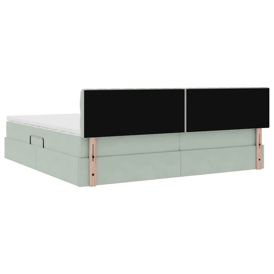 Lit de rangement LED avec matelas Gris clair 200 x 200 cm - 12