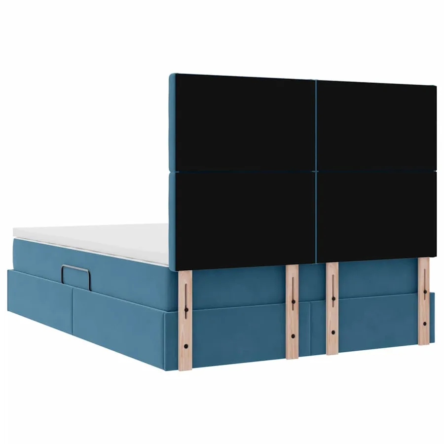 Lit de rangement LED avec matelas Bleu foncé 140 x 190 cm - 12