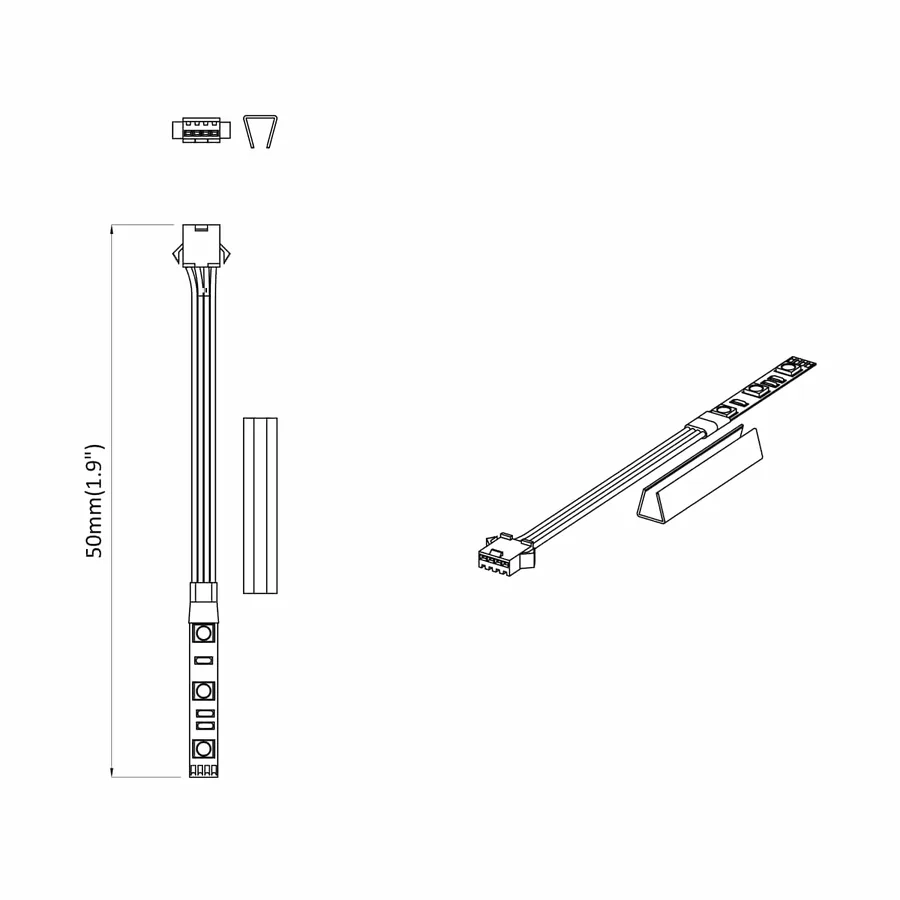 Bande LED 12 pcs Noir et Blanc 1745 mm Cuivre et plastique - 9