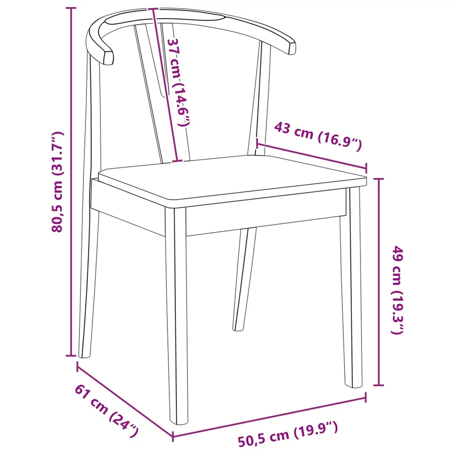 Chaise de salle à manger 2 pcs Blanc et Naturel - 11