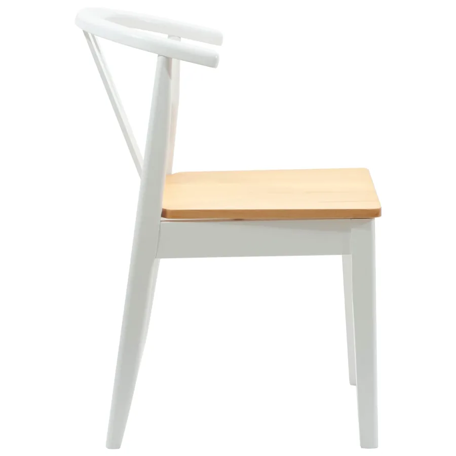 Chaise de salle à manger 2 pcs Blanc et Naturel - 6