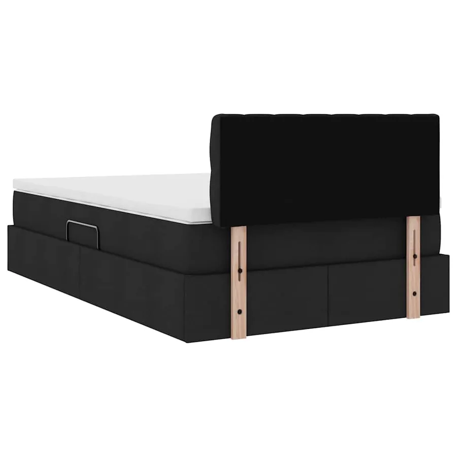 Lit de rangement LED avec matelas Noir 120 x 200 cm Tissu - 12
