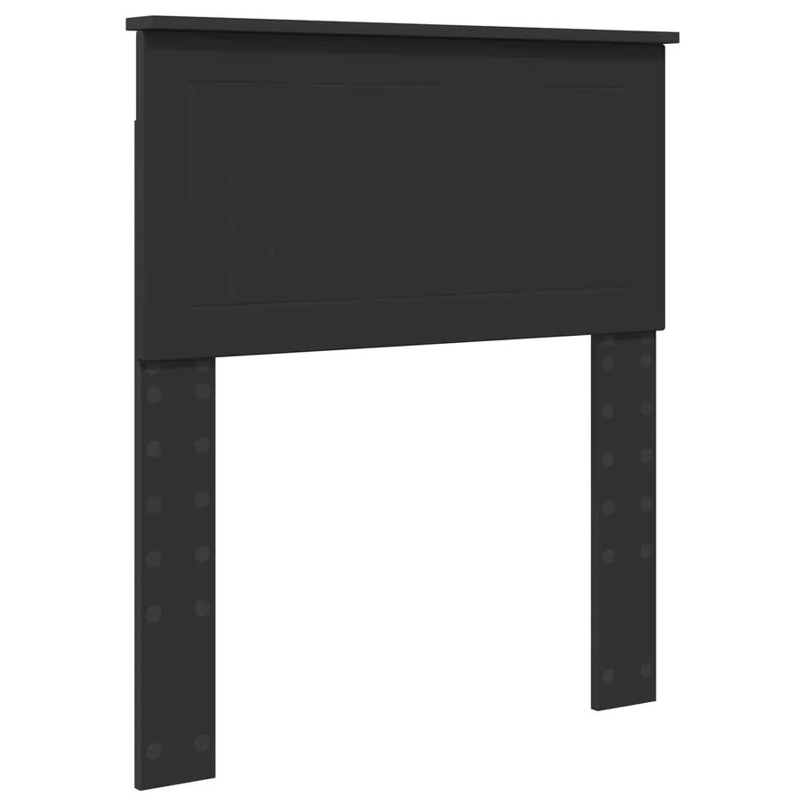 Cadre de lit avec tête de lit Noir 75 x 190 cm Pin massif - 6