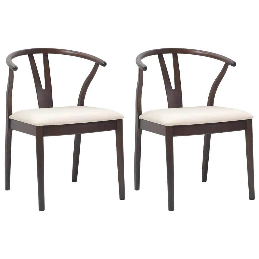 Chaise de salle à manger 2 pcs Marron clair et clair - 2