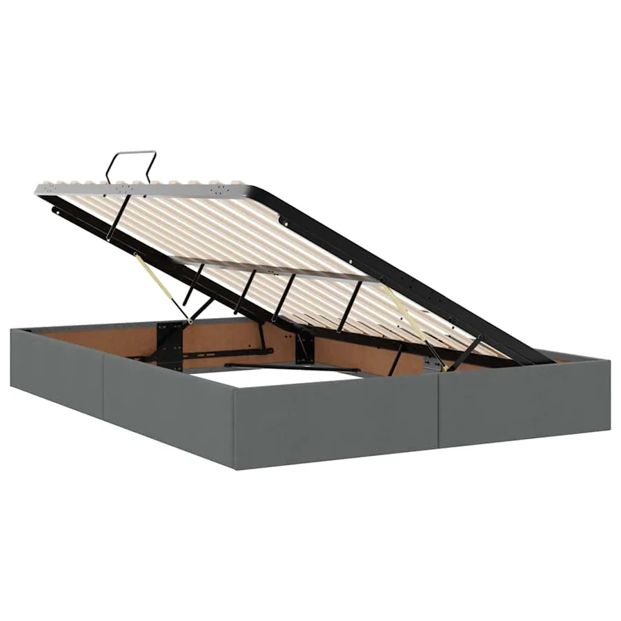 Lit avec rangement et matelas Gris foncé 140 x 190 cm - 6