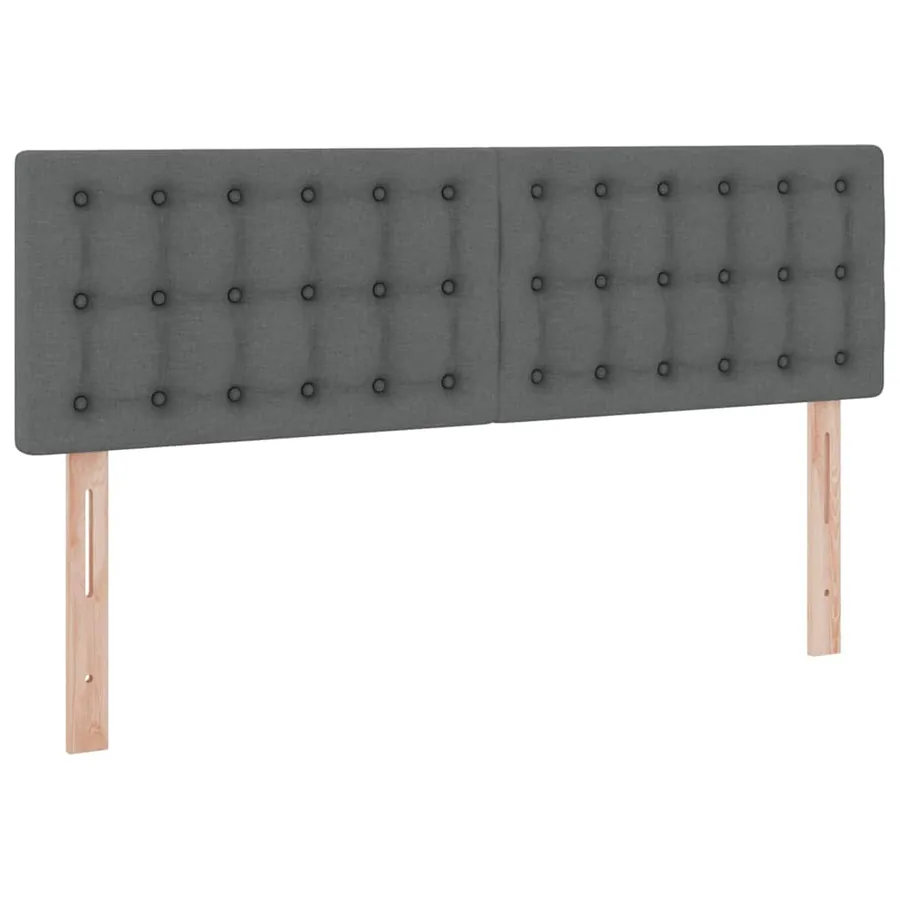 Lit de rangement LED avec matelas Gris foncé 140 x 190 cm Tissu - 10
