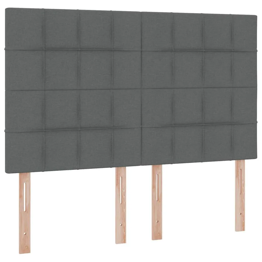 Lit de rangement LED avec matelas Gris foncé 140 x 190 cm Tissu - 10
