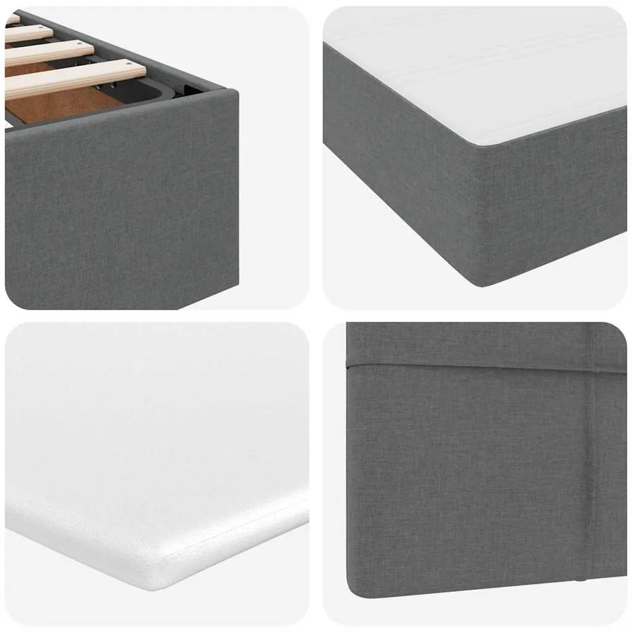 Lit de rangement LED avec matelas Gris foncé 140 x 190 cm Tissu - 13
