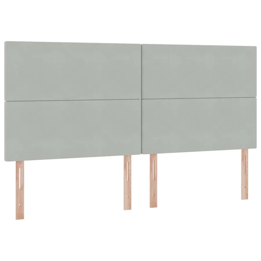 Lit avec rangement et matelas Gris clair 200 x 200 cm Velours - 9