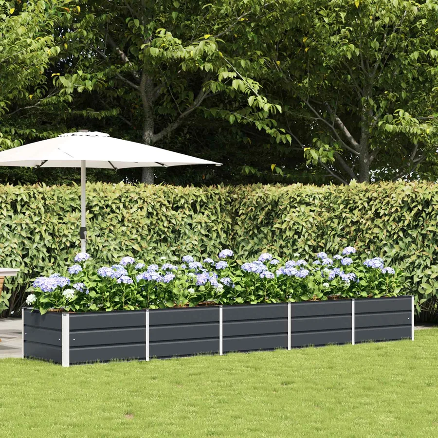 Jardinière Anthracite 400 x 80 x 45 cm Acier