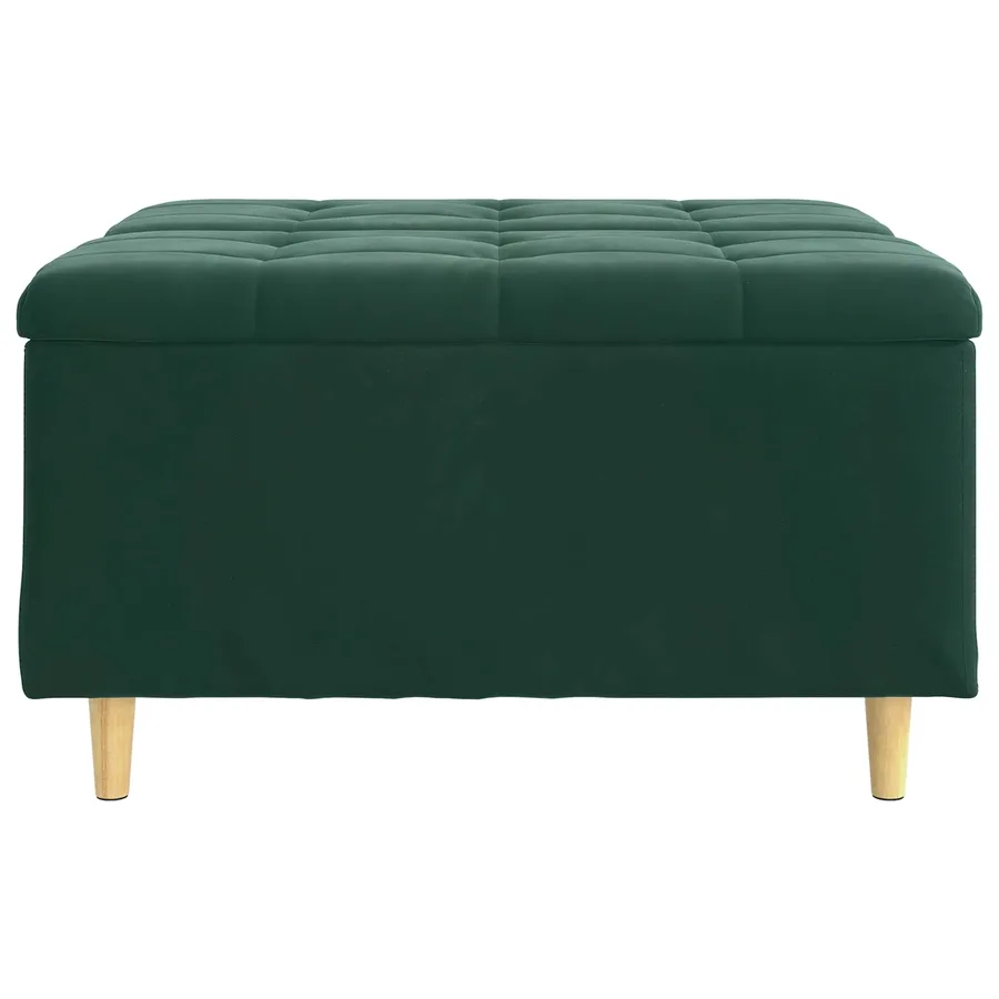 Pouf de rangement Vert foncé 80 x 80 x 45 cm Velours - 6