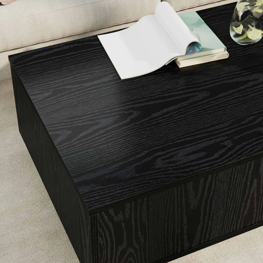 Table basse Chêne noir 95 x 55 x 31 cm Bois d'ingénierie - 4