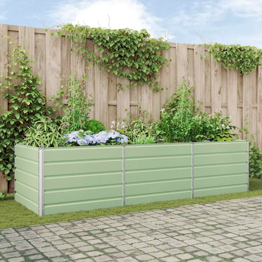 Jardinière Vert pastel 290 x 100 x 75 cm Acier galvanisé