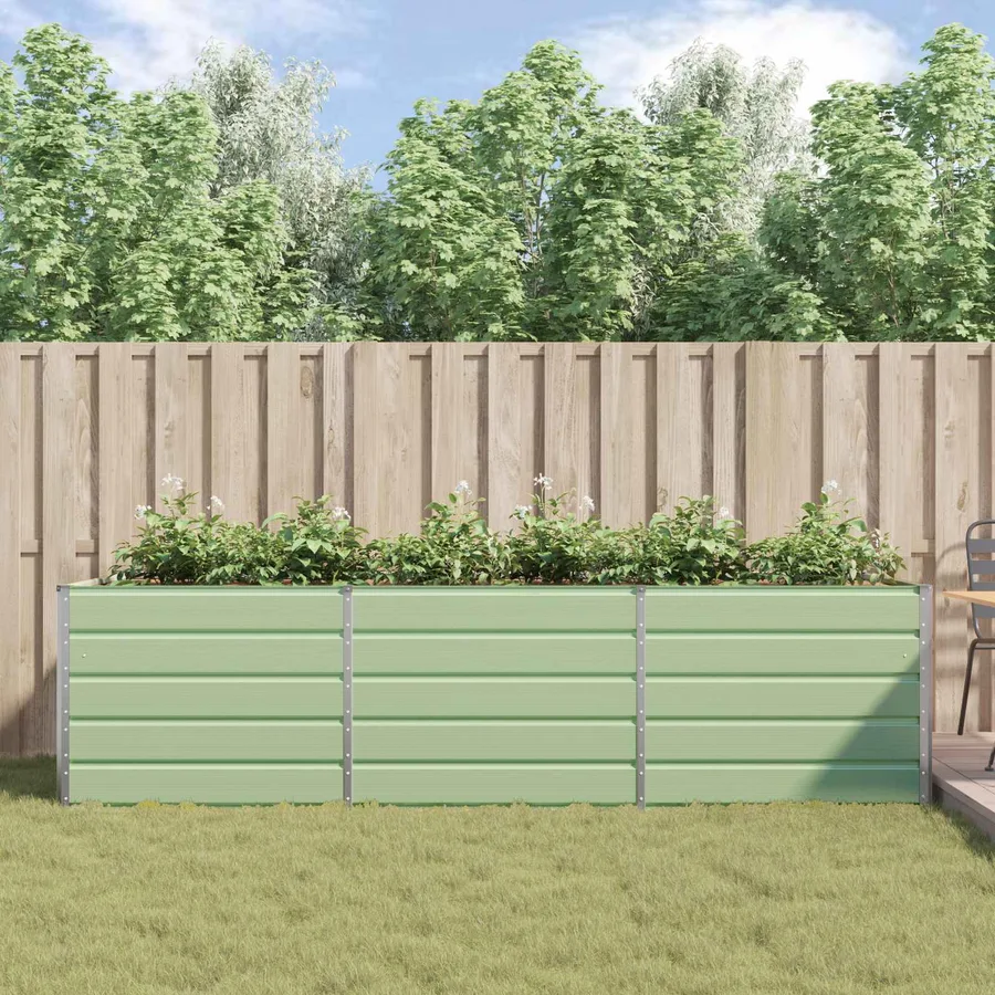 Jardinière Vert pastel 290 x 100 x 75 cm Acier galvanisé - 4