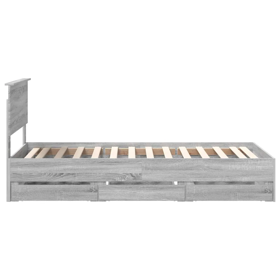Cadre de lit Gris Sonoma 90 x 190 cm Bois Ingénierie - 9