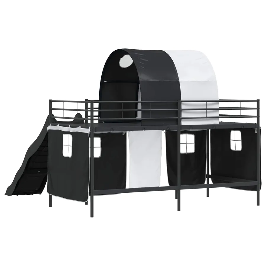 Lit mezzanine pour enfants Noir 90 x 200 cm Métал - 10
