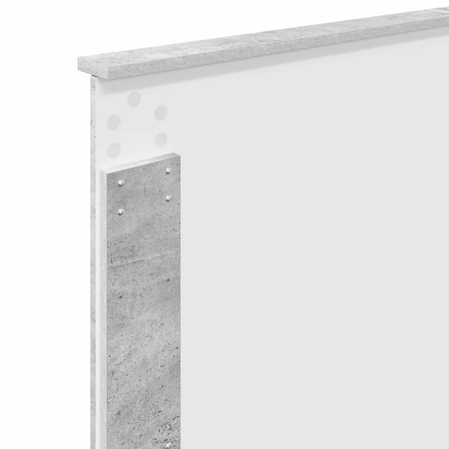 Cadre de lit Gris béton 90 x 200 cm Bois d'ingénierie - 11