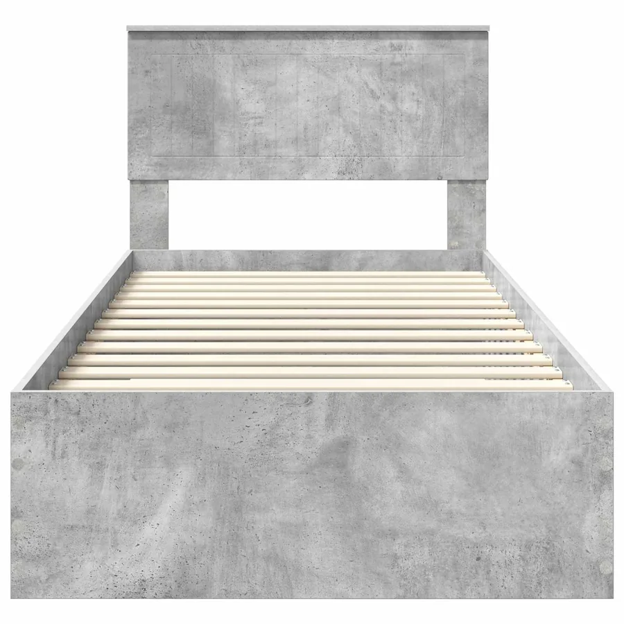 Cadre de lit Gris béton 90 x 200 cm Bois d'ingénierie - 7