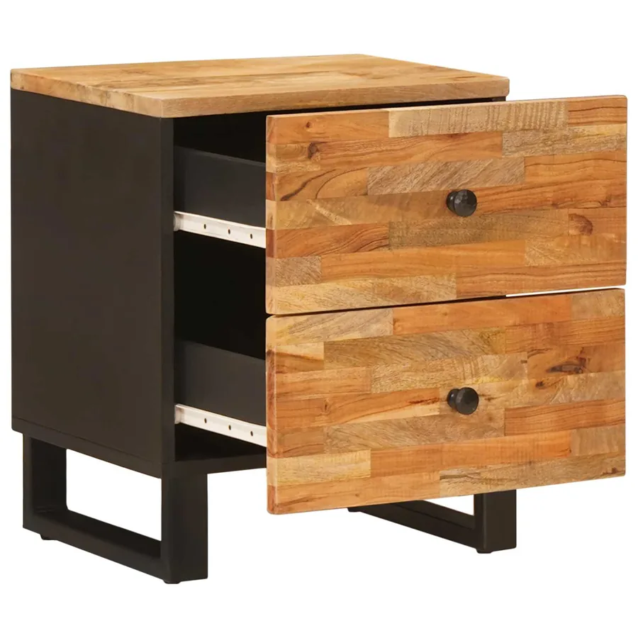 Cabinet de chevet Marron 40 x 33 x 46 cm Bois de mangue massif - 2
