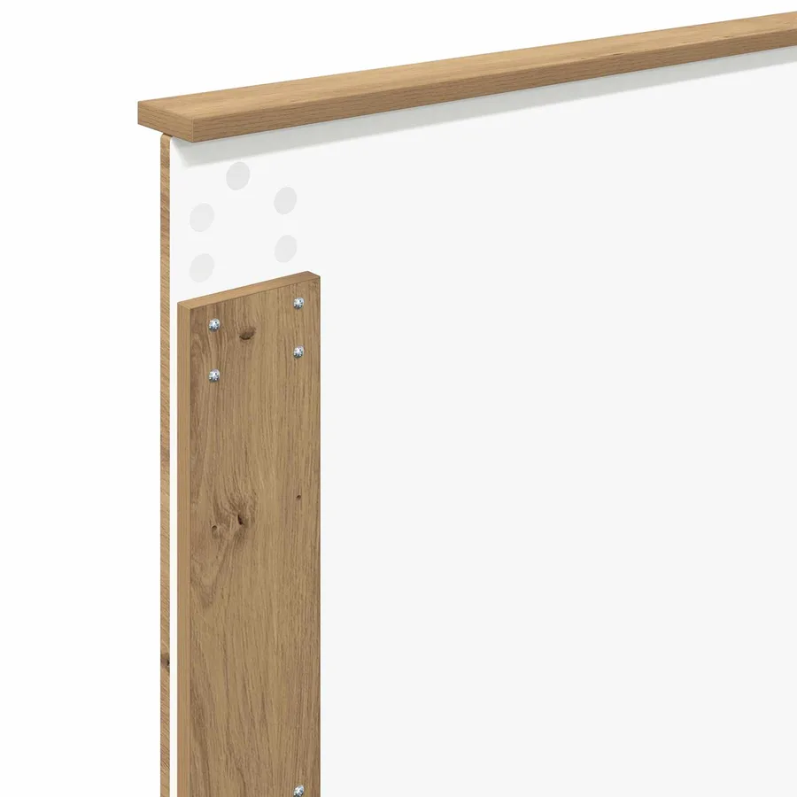 Cadre de lit Chêne artisan 90 x 200 cm Pin massif - 11