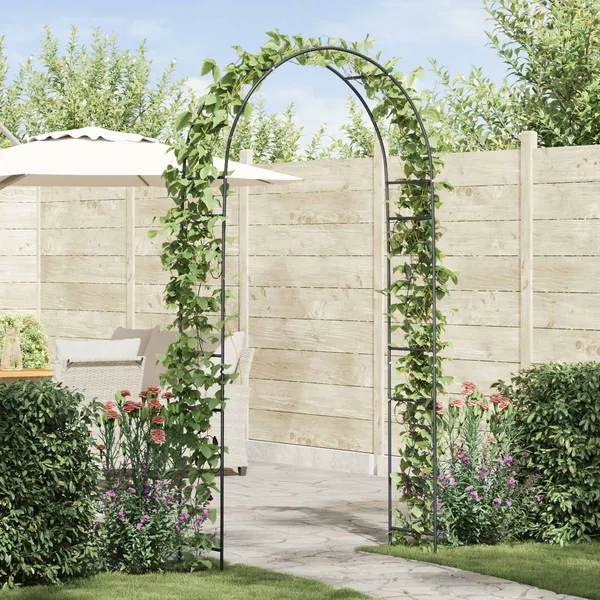 Arche de jardin Floral Noir 115 x 37 x 231 cm